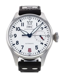 IWC Big Pilot's - Silver Arabic Dial & Leather Strap